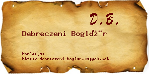 Debreczeni Boglár névjegykártya